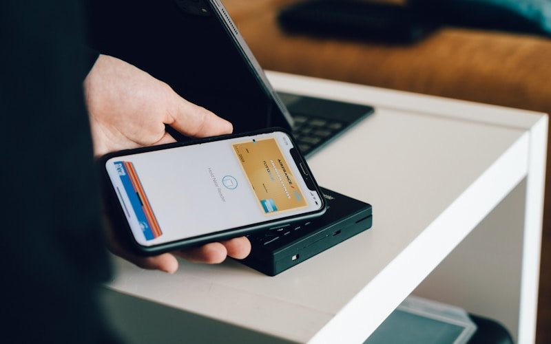 Person managing payment on smartphone
